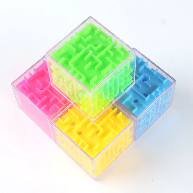 Tobeuf 3d labirinto cubo mágico transparente seis lados quebra-cabeça velocidade cubo rolando bola jogo cubos labirinto brinquedos para crianças educacional