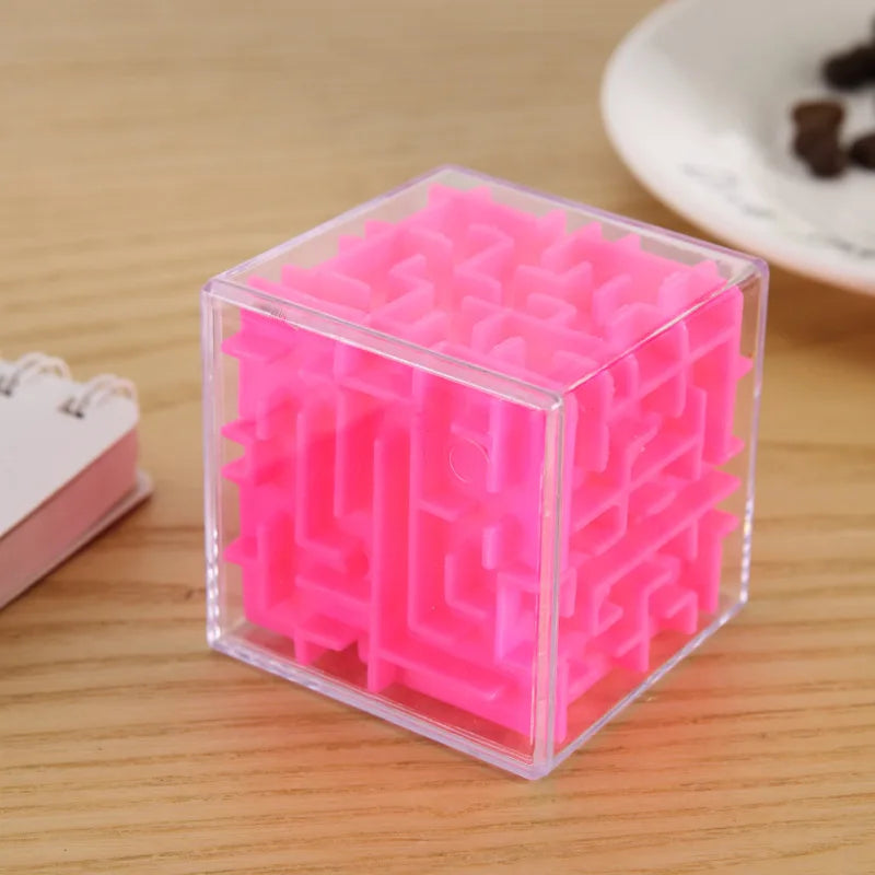 Tobeuf 3d labirinto cubo mágico transparente seis lados quebra-cabeça velocidade cubo rolando bola jogo cubos labirinto brinquedos para crianças educacional