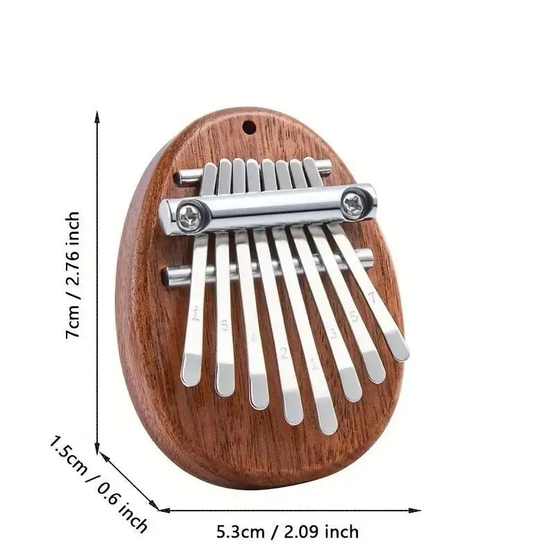 Mini Kalimba De Madeira Dedo Polegar Piano, Presente Pingente Requintado, Bom Acessório Musical, 8 Chaves, Alta Qualidade