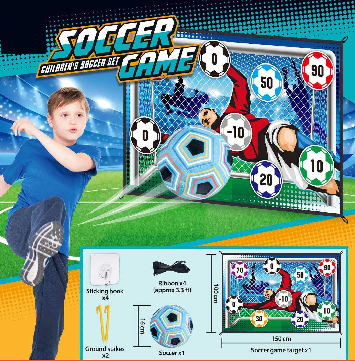 150cm conjunto de tapete de jogo de futebol ao ar livre indoor brinquedos de futebol multiplayer jogos de futebol competitivos crianças treinamento de futebol presentes do menino