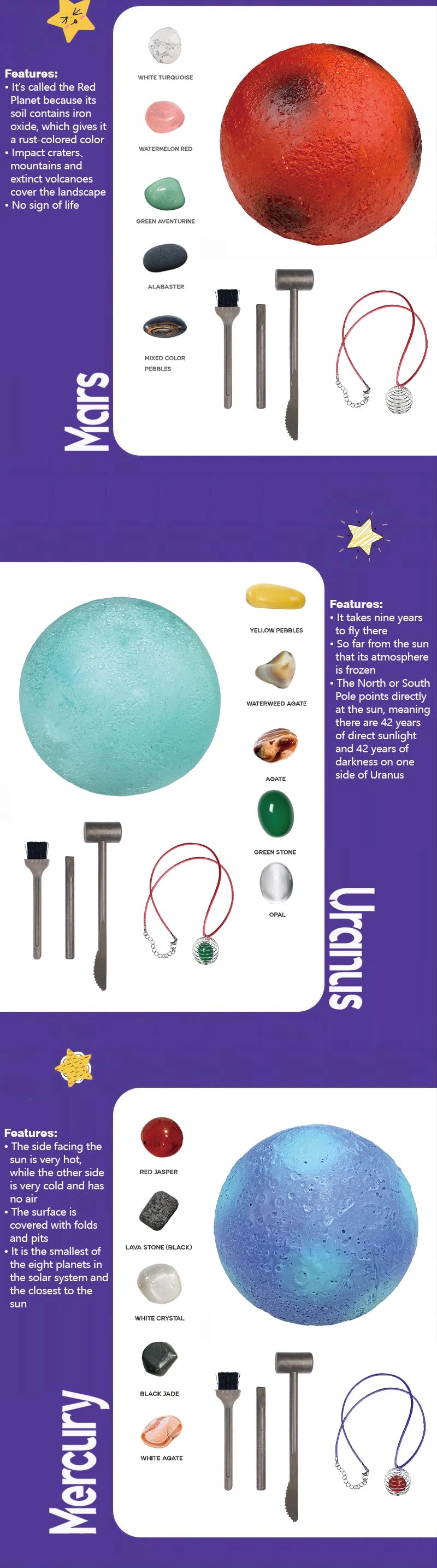 Arqueologia Infantil Escavando Planeta Tesouro, Minério de Gema, Exploração do Sistema Solar, Mineração Ciência Educação Brinquedos Educativos