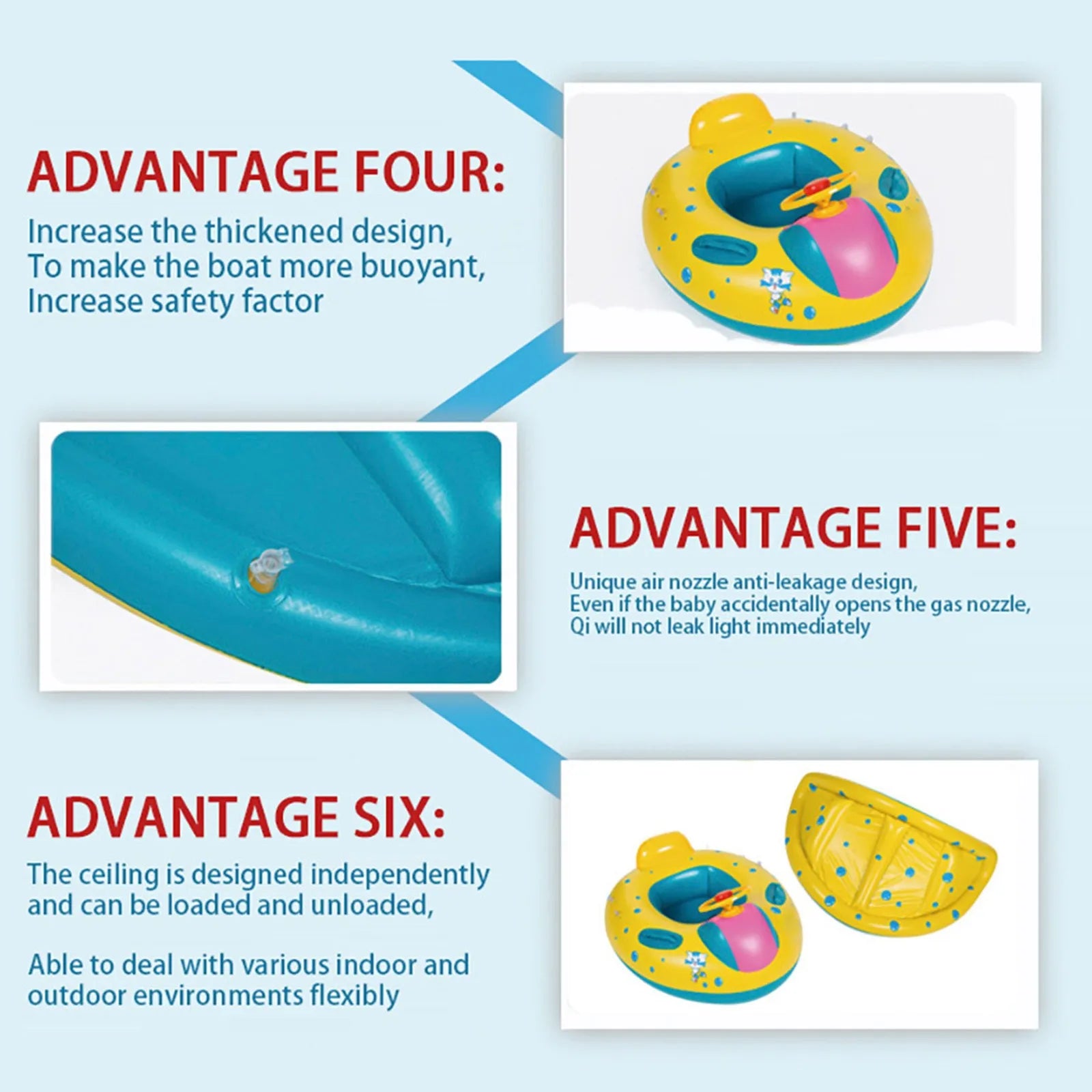 Anel de natação flutuante barco infantil com telhado e alças assento inflável de pvc com guarda-sol brinquedo de festa de verão
