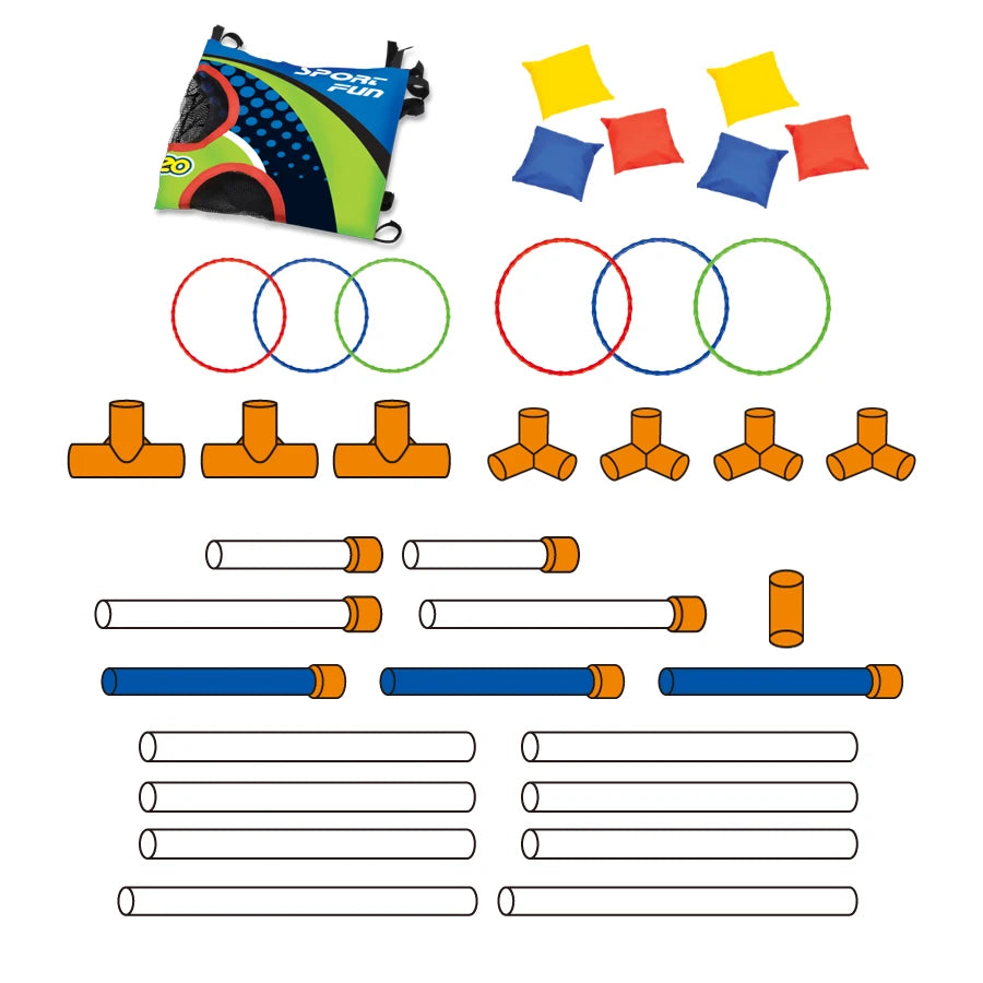 Cornhole portátil jogando círculo virola placa conjunto fácil montar diversão crianças interativo adultos ao ar livre quintal jogar jogo brinquedo