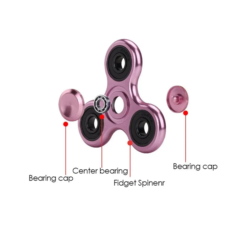 Spinner Metálico Premium Antiestresse – Liga de Alumínio, Rolamento Silencioso R188