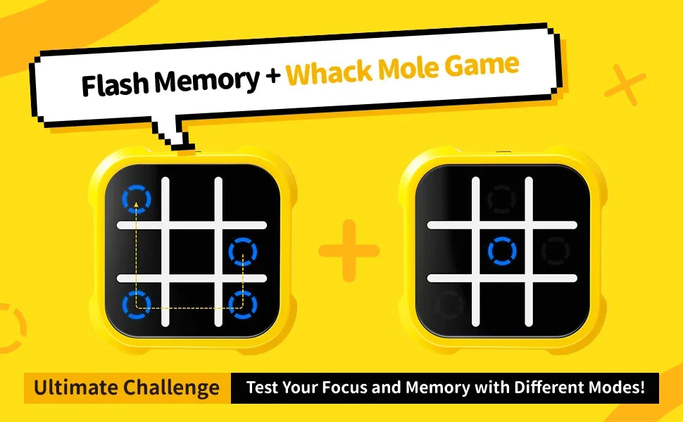 Console de jogos portátil Tic Tac Toe - Quebra-cabeça eletrônico portátil para todas as idades, brinquedos de viagem com treinamento de memória e presentes Montessori