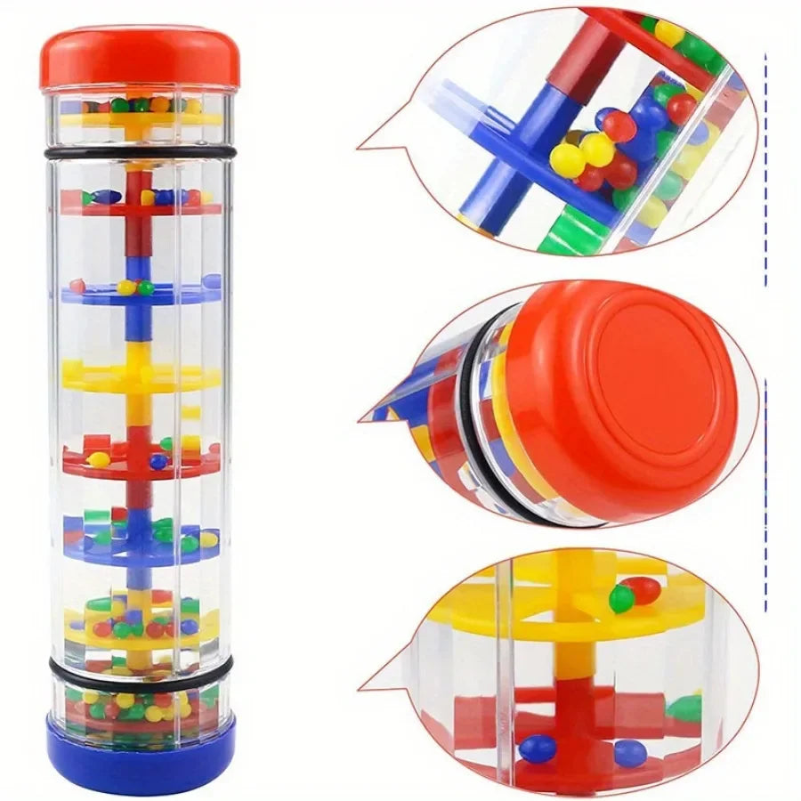 1pc brinquedo musical rainmaker, vara de chuva sino mão agitando brinquedo montessori sensorial brinquedo educacional instrumento do bebê brinquedo