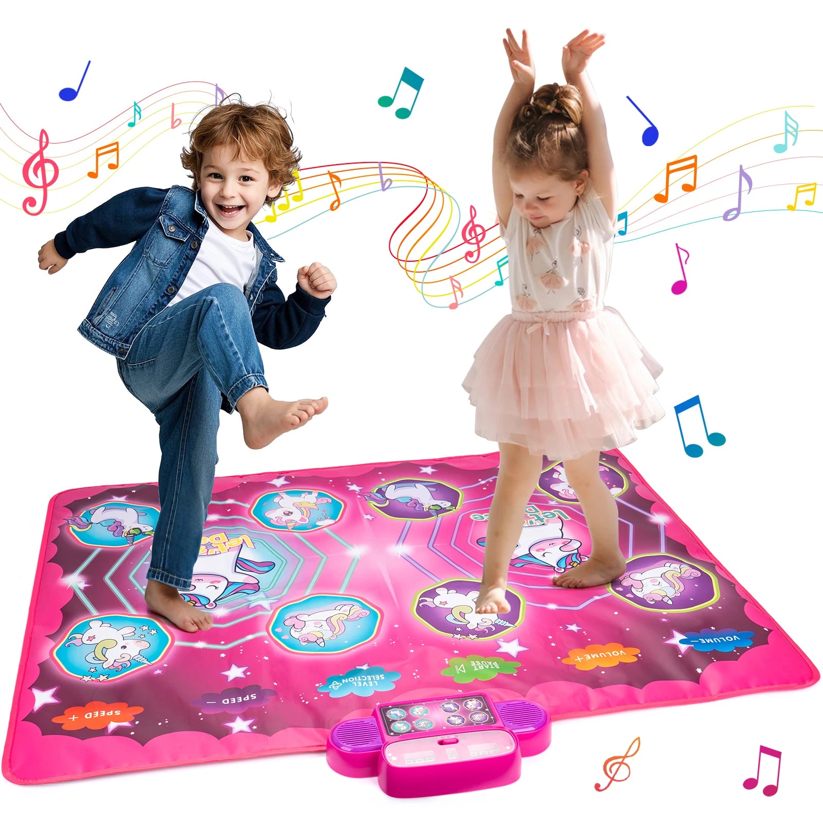 Tapete de dança eletrônico infantil, 106x80cm, cobertor de dança, modo de jogadores duplos com 9 níveis, cobertor musical para chão infantil, brinquedos educativos