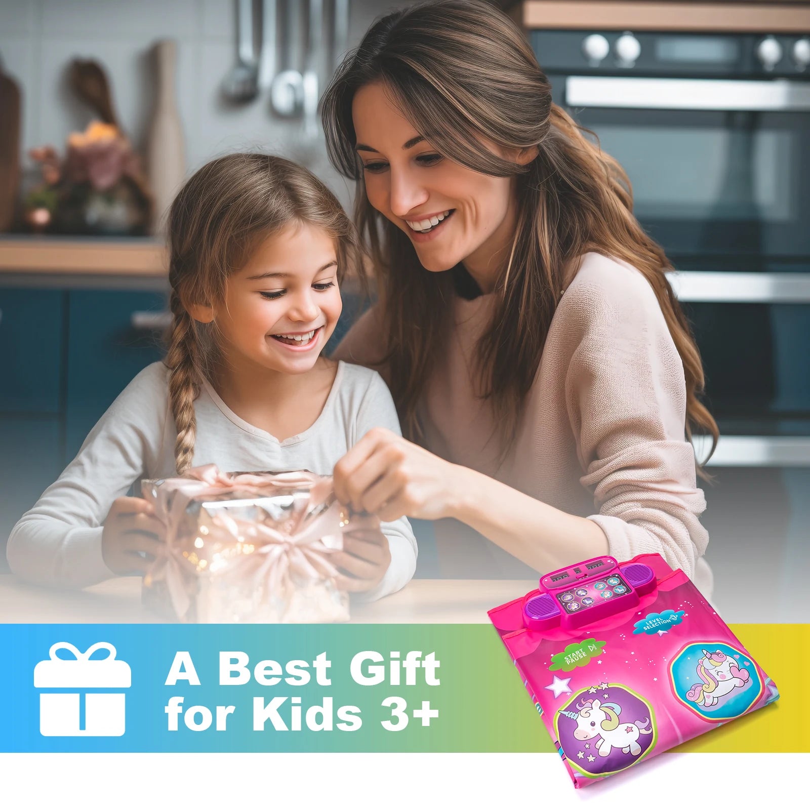 Tapete de dança eletrônico infantil, 106x80cm, cobertor de dança, modo de jogadores duplos com 9 níveis, cobertor musical para chão infantil, brinquedos educativos