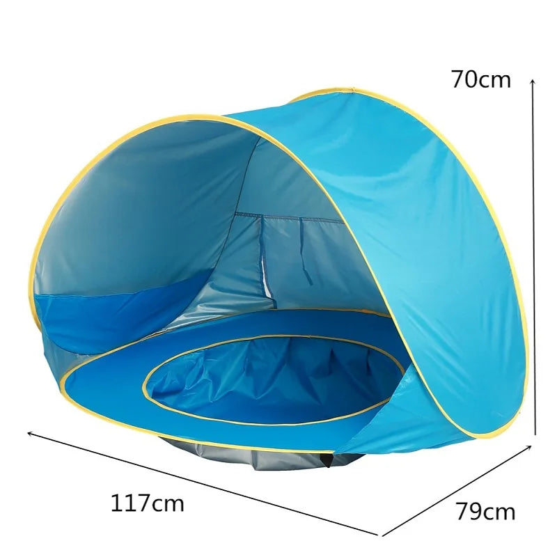 Barraca de praia para bebês, sombra portátil, piscina, proteção uv, abrigo solar para crianças, brinquedos ao ar livre, piscina, casa de brincar, brinquedos