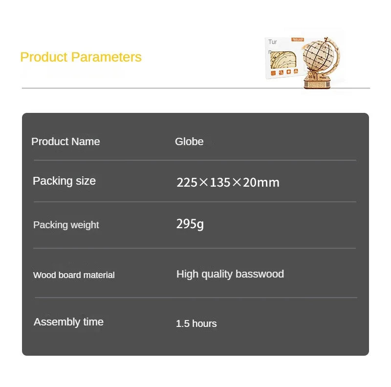 3d globo de madeira quebra-cabeça brinquedo mecânico montar bloco de construção terra modelo conjunto para adolescente diy geografia mapa do mundo brinquedo presente para construir