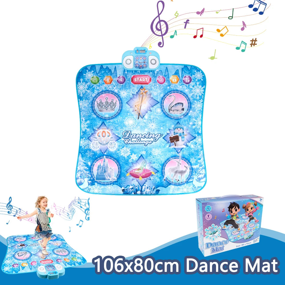 Tapete de dança eletrônico infantil, 106x80cm, cobertor de dança, modo de jogadores duplos com 9 níveis, cobertor musical para chão infantil, brinquedos educativos