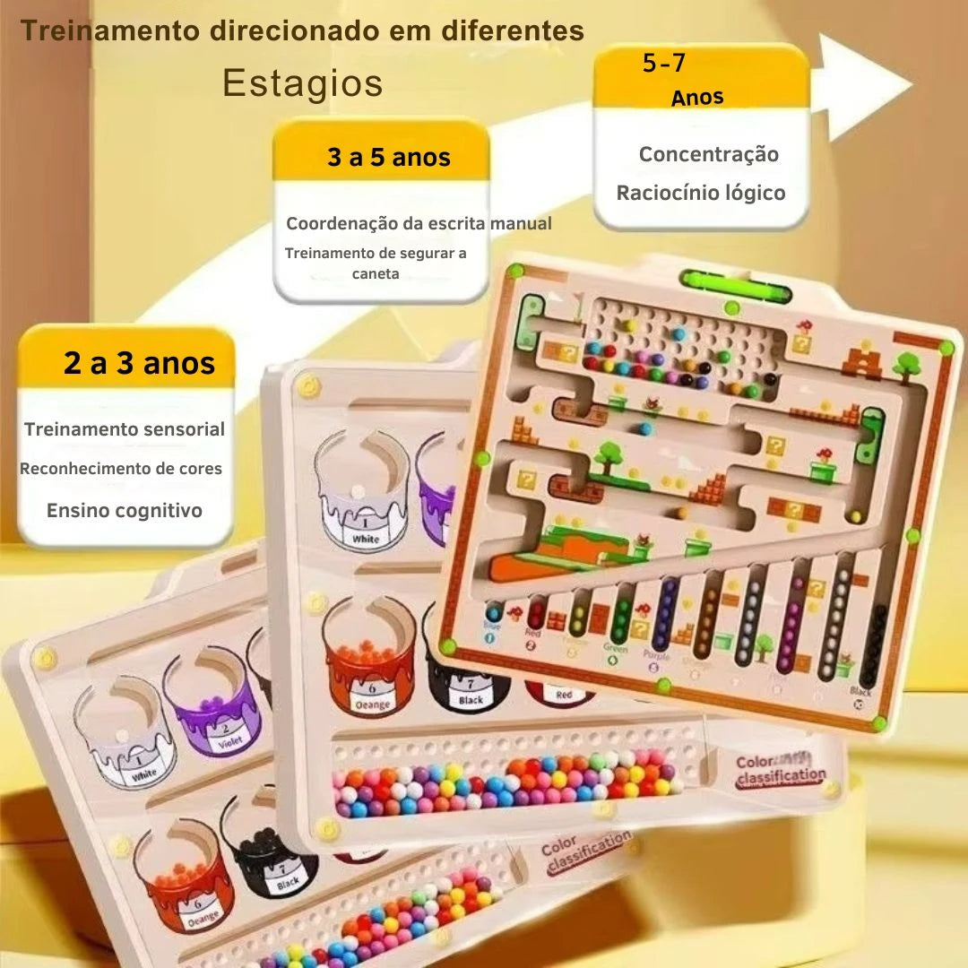 Labirinto Magnético Montessori Infantil – Brinquedo Educativo de Concentração e Lógica | 3 a 6 anos