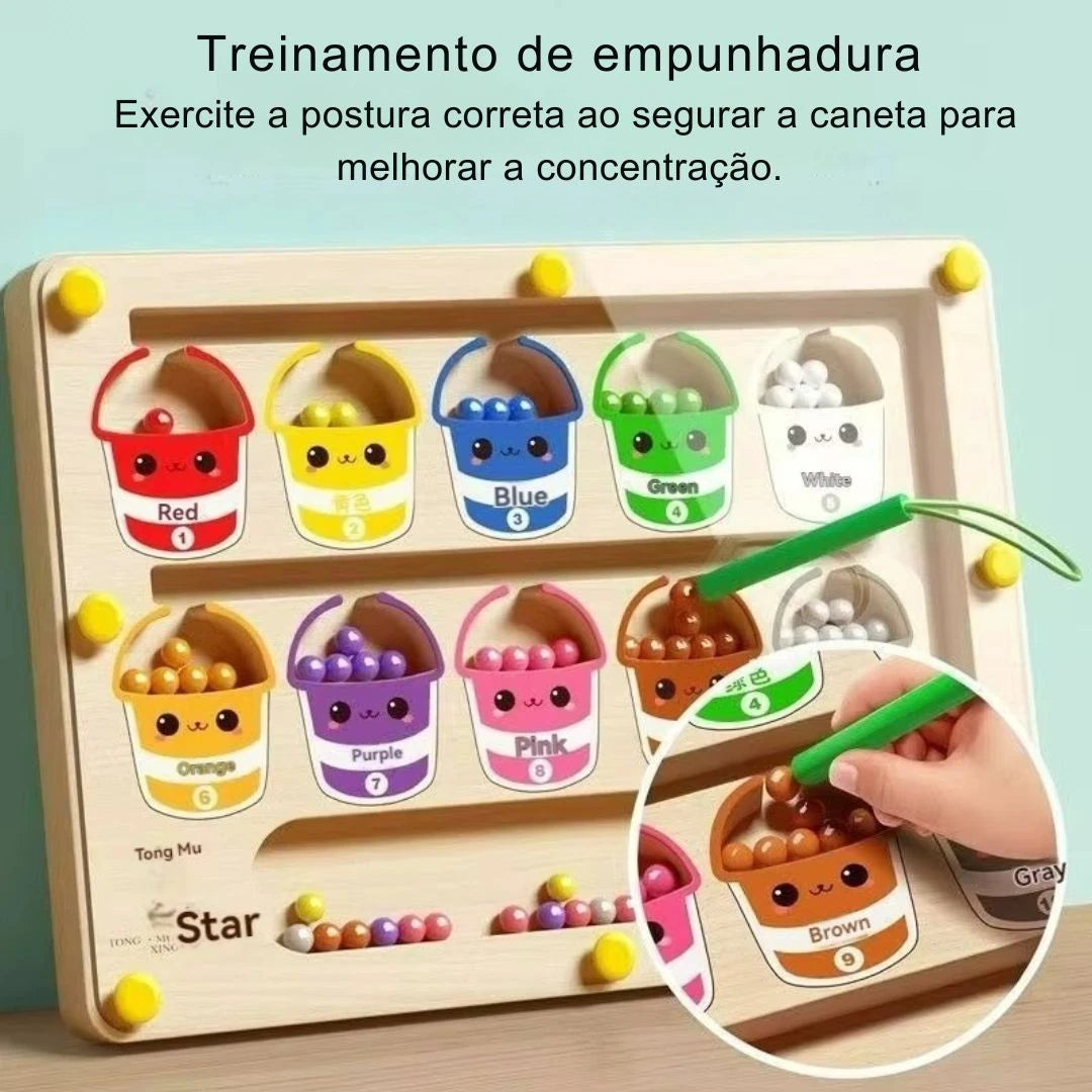 Labirinto Magnético Montessori Infantil – Brinquedo Educativo de Concentração e Lógica | 3 a 6 anos
