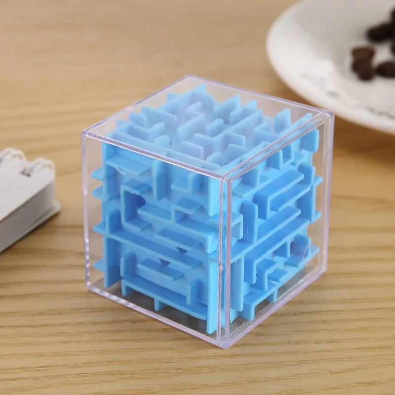 Tobeuf 3d labirinto cubo mágico transparente seis lados quebra-cabeça velocidade cubo rolando bola jogo cubos labirinto brinquedos para crianças educacional