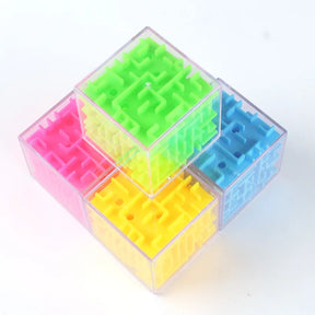 Tobeuf 3d labirinto cubo mágico transparente seis lados quebra-cabeça velocidade cubo rolando bola jogo cubos labirinto brinquedos para crianças educacional