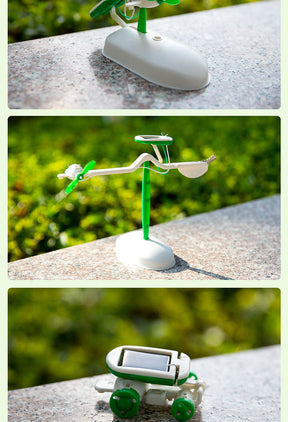 Solar Powered DIY kit robótico para crianças, carro elétrico educacional, presente para meninos, 6 em 1, novo