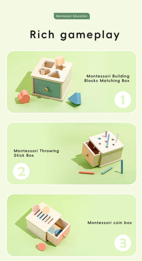 Cor de madeira forma classificação brinquedos gaveta caixa ocupado jogo correspondência motor fino brinquedos sensoriais montessori aprendizagem para presentes do bebê