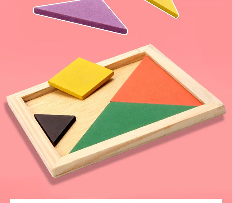 Quebra-cabeça tangram de madeira para crianças, brinquedo educacional, presente de festa de aniversário, presente de volta às aulas, prêmio de festa de jardim de infância