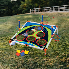 Cornhole portátil jogando círculo virola placa conjunto fácil montar diversão crianças interativo adultos ao ar livre quintal jogar jogo brinquedo