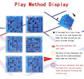 Tobeuf 3d labirinto cubo mágico transparente seis lados quebra-cabeça velocidade cubo rolando bola jogo cubos labirinto brinquedos para crianças educacional