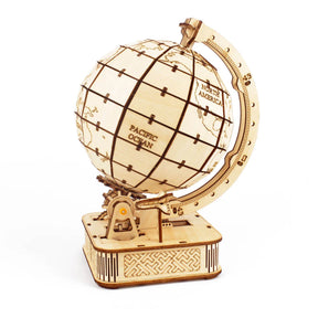 3d globo de madeira quebra-cabeça brinquedo mecânico montar bloco de construção terra modelo conjunto para adolescente diy geografia mapa do mundo brinquedo presente para construir