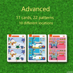 1-3 conjuntos de um jogo educacional de busca de falhas: papel de limpeza reutilizável para treinamento de foco e atenção