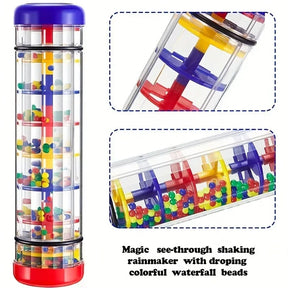 1pc brinquedo musical rainmaker, vara de chuva sino mão agitando brinquedo montessori sensorial brinquedo educacional instrumento do bebê brinquedo