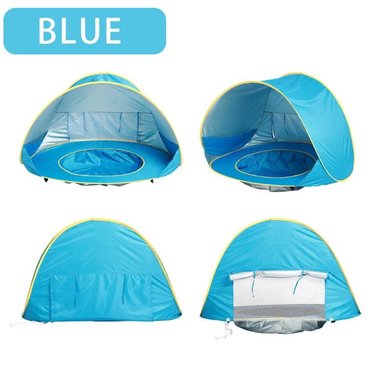 Barraca de praia para bebês, sombra portátil, piscina, proteção uv, abrigo solar para crianças, brinquedos ao ar livre, piscina, casa de brincar, brinquedos