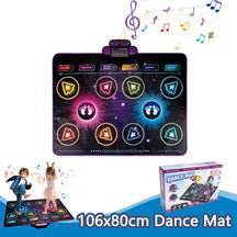 Tapete de dança eletrônico infantil, 106x80cm, cobertor de dança, modo de jogadores duplos com 9 níveis, cobertor musical para chão infantil, brinquedos educativos