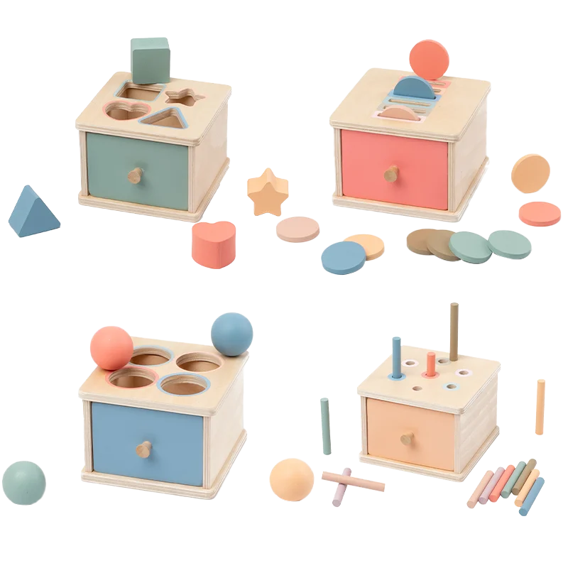 Cor de madeira forma classificação brinquedos gaveta caixa ocupado jogo correspondência motor fino brinquedos sensoriais montessori aprendizagem para presentes do bebê