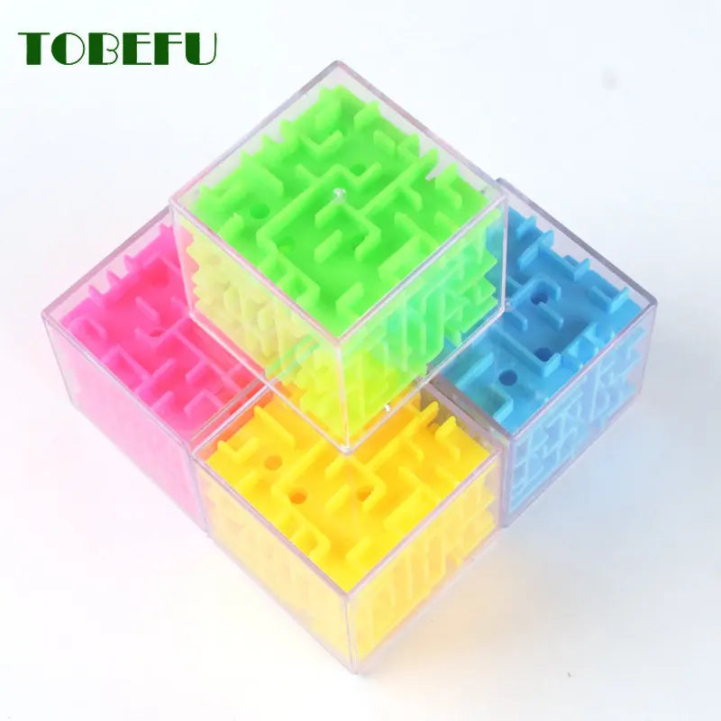 Tobeuf 3d labirinto cubo mágico transparente seis lados quebra-cabeça velocidade cubo rolando bola jogo cubos labirinto brinquedos para crianças educacional