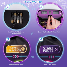 Tapete de dança eletrônico infantil, 106x80cm, cobertor de dança, modo de jogadores duplos com 9 níveis, cobertor musical para chão infantil, brinquedos educativos