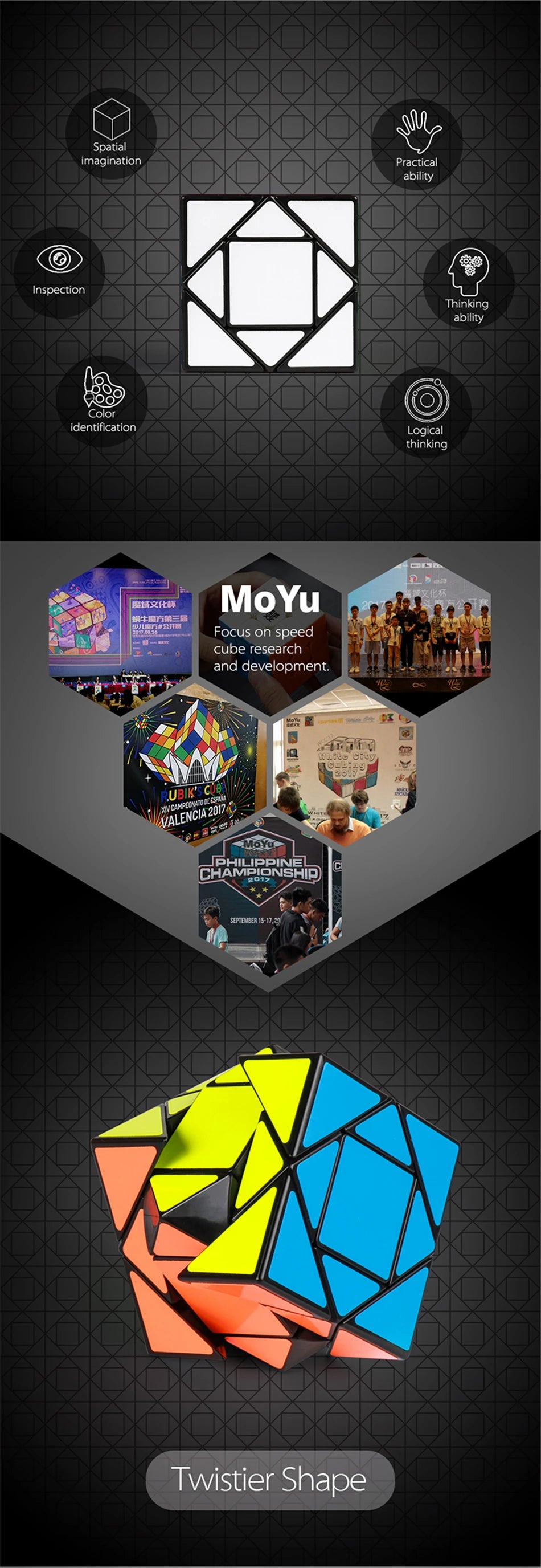 [Picube] MoYu Meilong Pandora Cubo Mágico Cubo Mágico Velocidade Profissional Antiestresse Para Adultos Menino Brinquedos de Presente Educacional