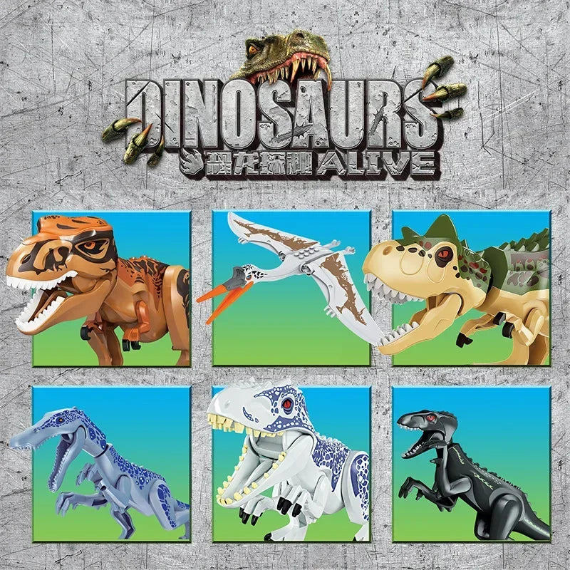 Blocos Educativos Jurassic – Monte T-Rex, Pterossauro e Carnotauro