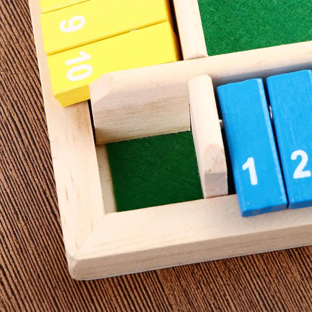 Jogo de tabuleiro de dados aritméticos, quatro lados, caixa de jogos de cartas, brinquedos de dados, abas de madeira, 4 jogadores, número de festa, jogos de tabuleiro