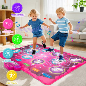 Tapete de dança eletrônico infantil, 106x80cm, cobertor de dança, modo de jogadores duplos com 9 níveis, cobertor musical para chão infantil, brinquedos educativos
