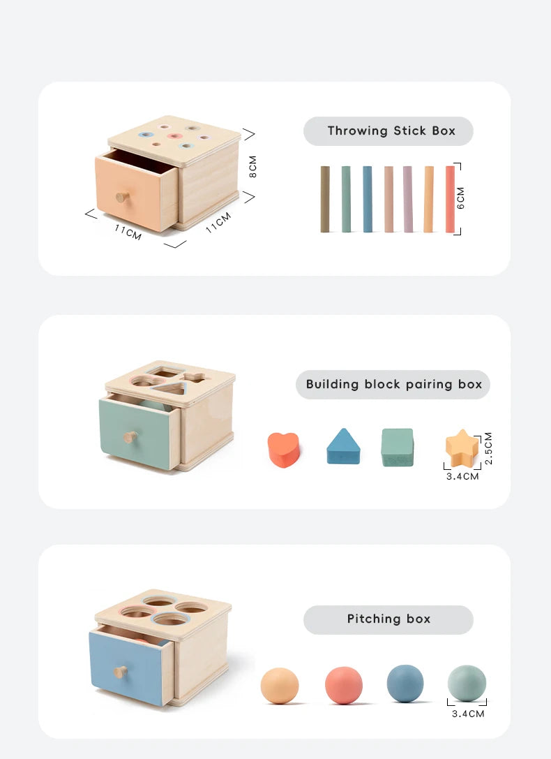 Cor de madeira forma classificação brinquedos gaveta caixa ocupado jogo correspondência motor fino brinquedos sensoriais montessori aprendizagem para presentes do bebê