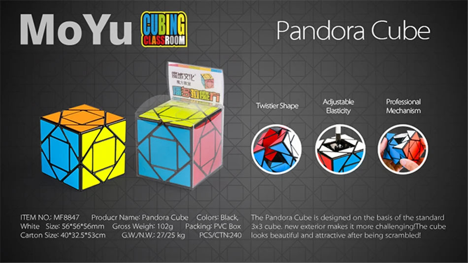 [Picube] MoYu Meilong Pandora Cubo Mágico Cubo Mágico Velocidade Profissional Antiestresse Para Adultos Menino Brinquedos de Presente Educacional