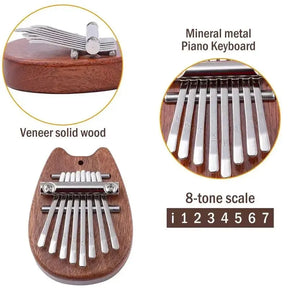 Mini Kalimba De Madeira Dedo Polegar Piano, Presente Pingente Requintado, Bom Acessório Musical, 8 Chaves, Alta Qualidade