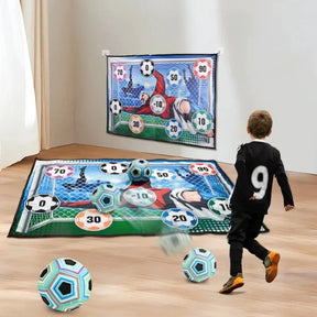 1 pçs conjunto de tapete de jogo de futebol ao ar livre indoor brinquedos de futebol multiplayer crianças treinamento menino presentescompetitivo jogar jogo de gol de futebol