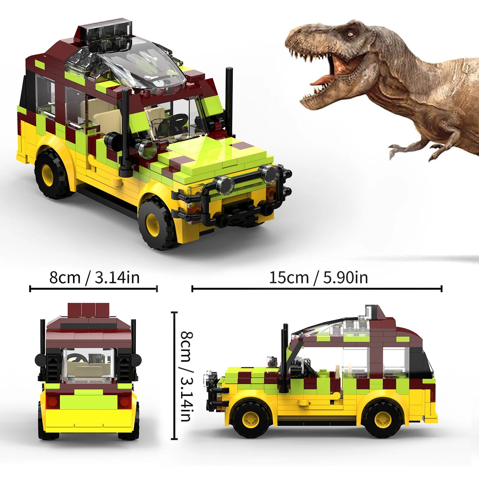 Brinquedo Educativo - Jeep Jurassic Park – Carro Off-Road 309 Peças