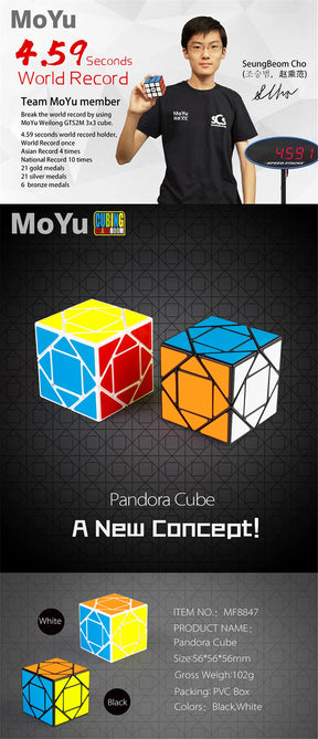 [Picube] MoYu Meilong Pandora Cubo Mágico Cubo Mágico Velocidade Profissional Antiestresse Para Adultos Menino Brinquedos de Presente Educacional
