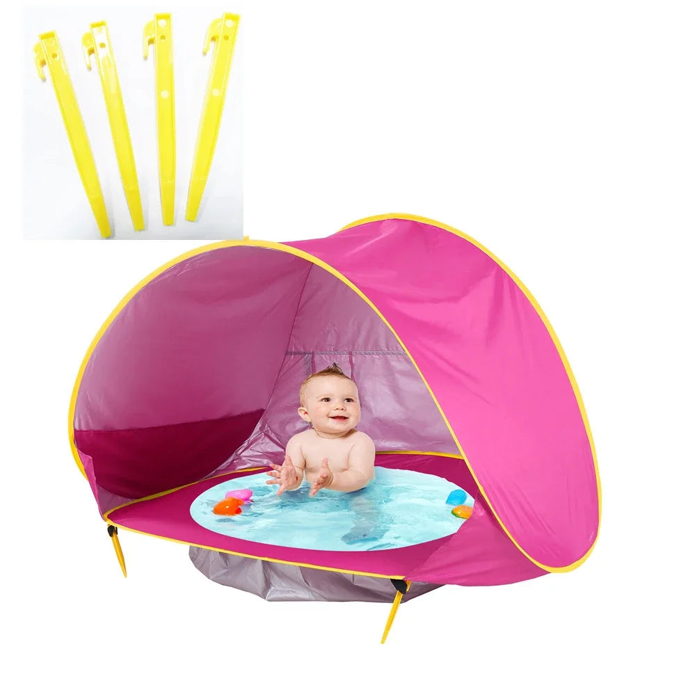 Barraca de praia para bebês, sombra portátil, piscina, proteção uv, abrigo solar para crianças, brinquedos ao ar livre, piscina, casa de brincar, brinquedos