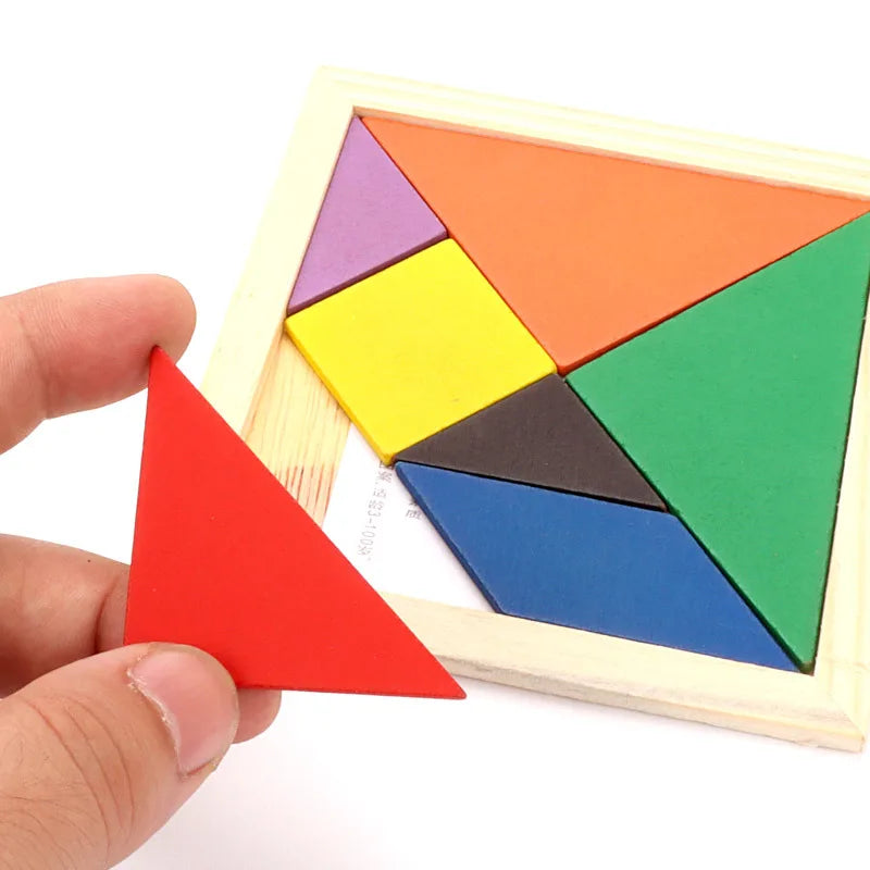 Quebra-cabeça tangram de madeira para crianças, brinquedo educacional, presente de festa de aniversário, presente de volta às aulas, prêmio de festa de jardim de infância