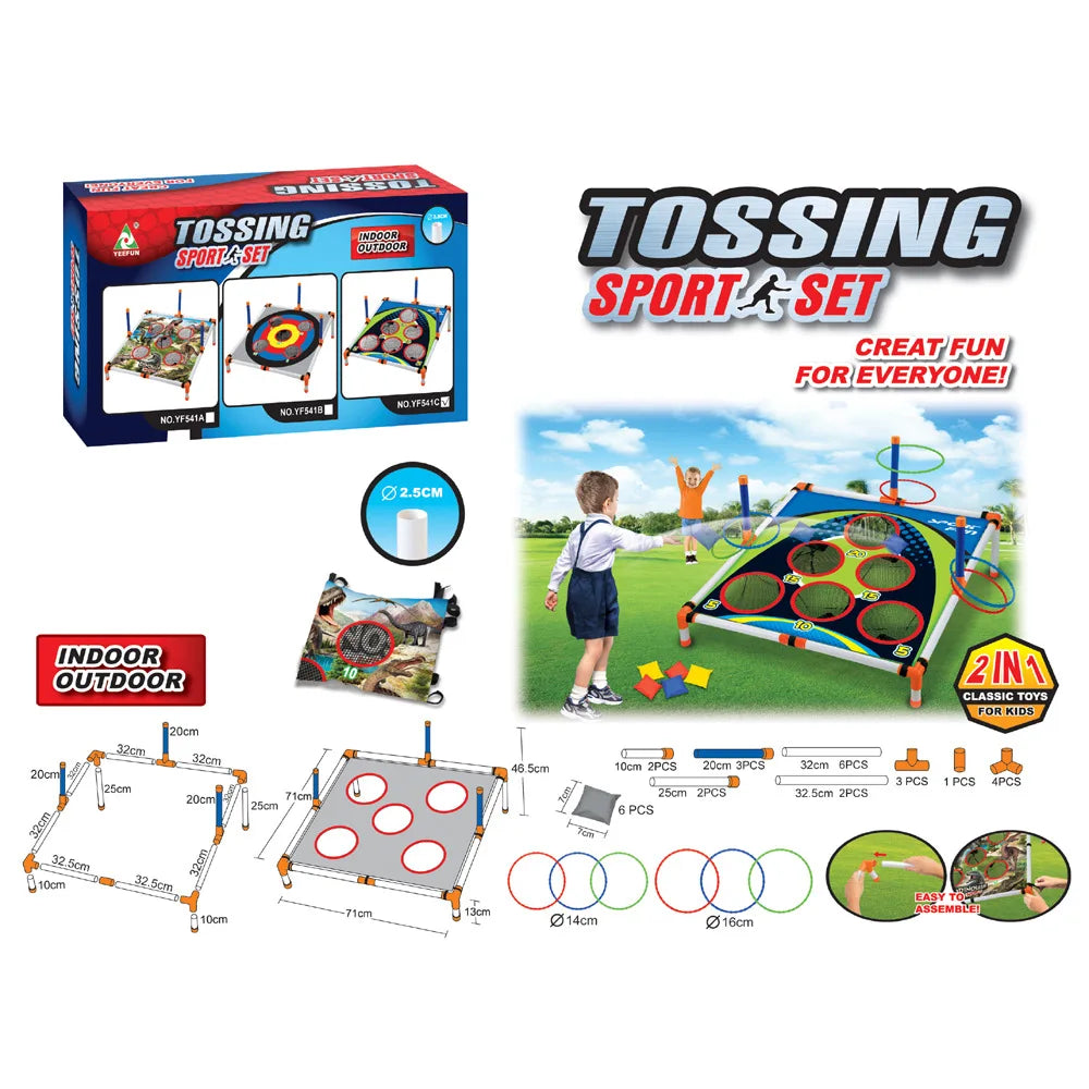 Cornhole portátil jogando círculo virola placa conjunto fácil montar diversão crianças interativo adultos ao ar livre quintal jogar jogo brinquedo