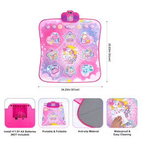 Tapete de dança eletrônico infantil, 106x80cm, cobertor de dança, modo de jogadores duplos com 9 níveis, cobertor musical para chão infantil, brinquedos educativos