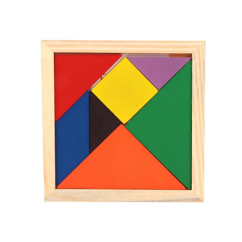 Quebra-cabeça tangram de madeira para crianças, brinquedo educacional, presente de festa de aniversário, presente de volta às aulas, prêmio de festa de jardim de infância