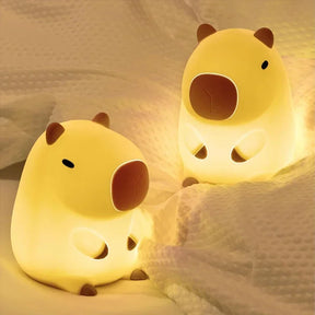 Abajur Infantil Capivara – Luz de Silicone Macia para Sono Tranquilo