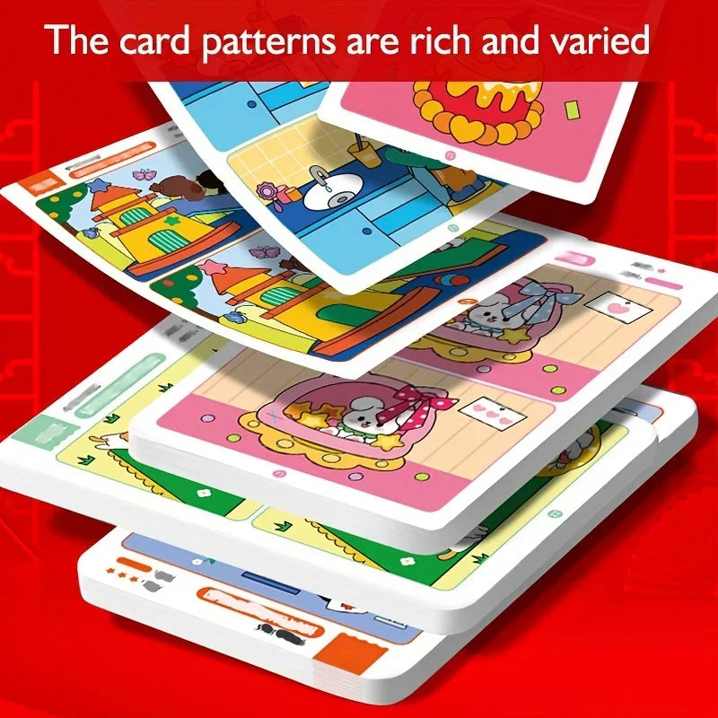 1-3 conjuntos de um jogo educacional de busca de falhas: papel de limpeza reutilizável para treinamento de foco e atenção