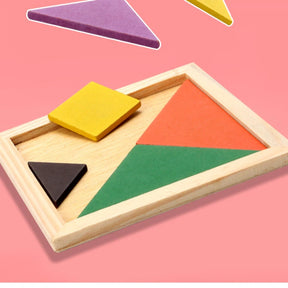 Quebra-cabeça tangram de madeira para crianças, brinquedo educacional, presente de festa de aniversário, presente de volta às aulas, prêmio de festa de jardim de infância